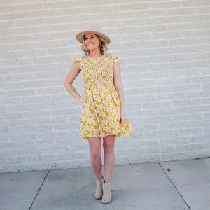 Grace Flower Smock Dress